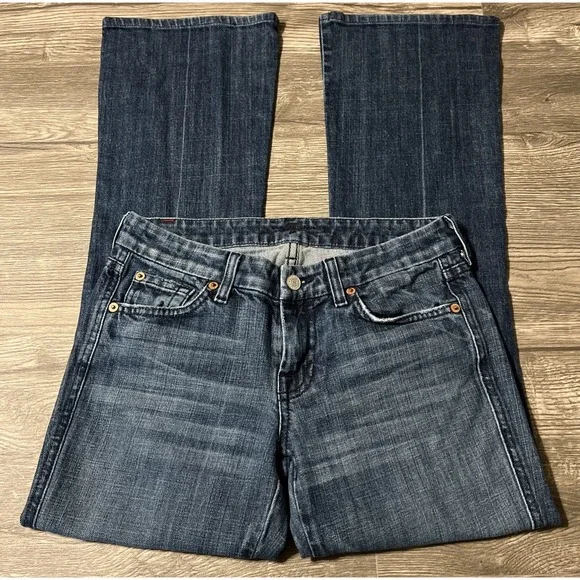 7 For All Mankind Vintage Women's "A" Pocket Boot Low Rise Jeans SZ 26 (28x29) - Picture 2 of 11